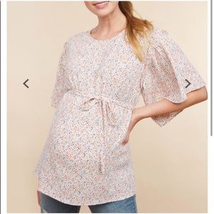 Motherhood Maternity flutter sleeve blouse